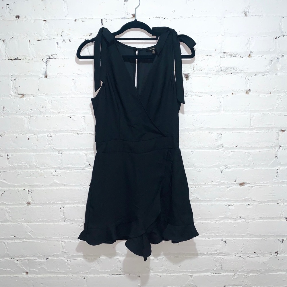 Black romper shorts